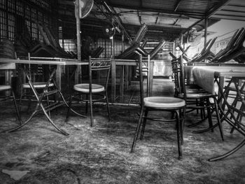 Empty chairs and tables