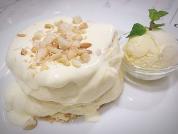 Close-up of ice cream in plate