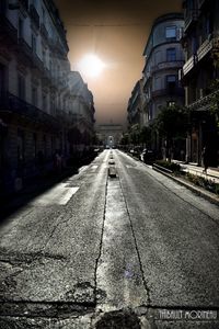 City street at sunset