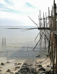 Scenic view of beach against sky