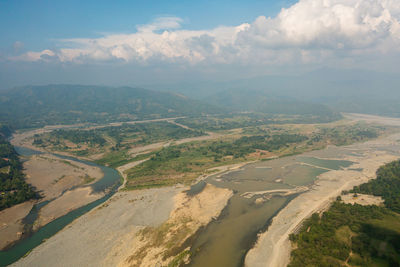 A shallow river in a mountain valley during the dry season. luzon, philippines.