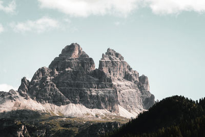 Panoramic view of rocks and mountains against sky