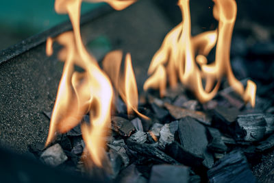 Close-up of bonfire