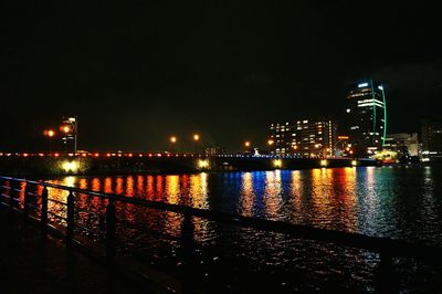 Illuminated city at night