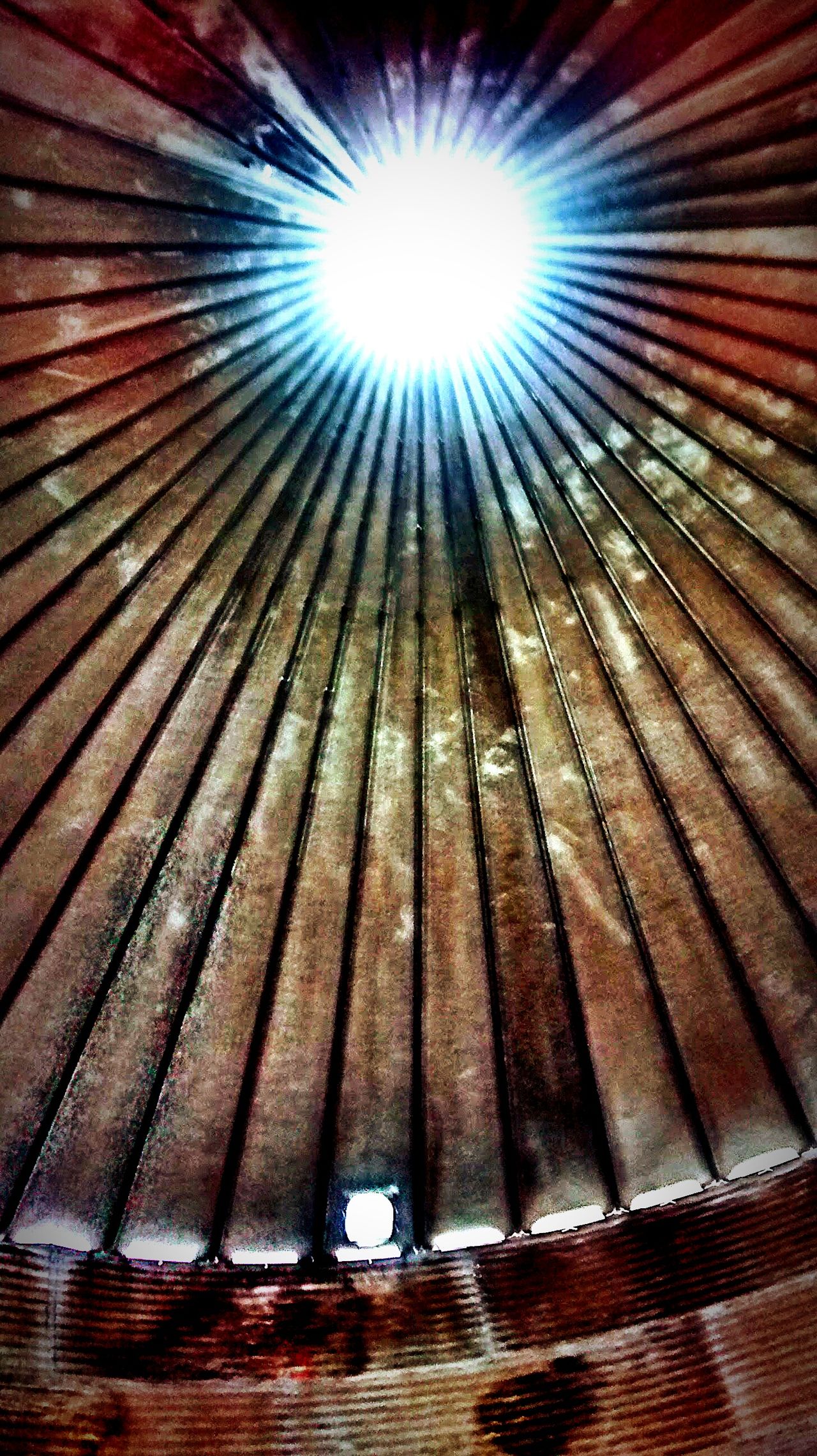 Inside a grain silo