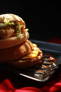 A delicious double burger conceptualized with a luxurious impression