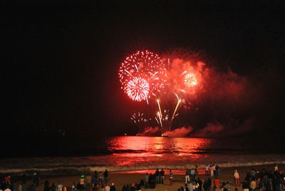 People enjoying at night