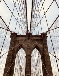 Low angle view of suspension bridge