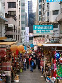People at market in city
