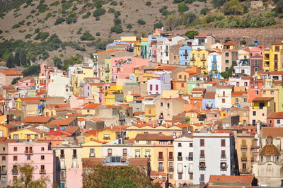 High angle view of town