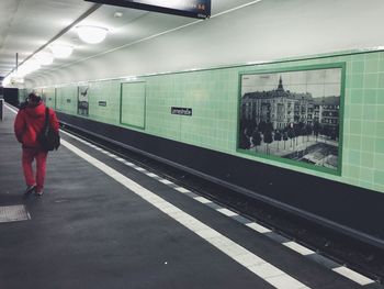 Train at railroad station platform