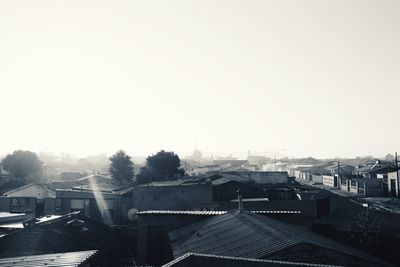 Built structures against clear sky