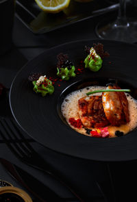 Close-up of food in bowl on table