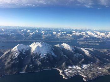 Aerial view of landscape against sky