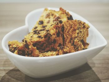 Close-up of dessert in bowl on table