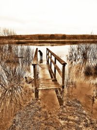 View of pier on lake