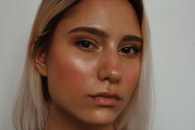 Close-up portrait of a beautiful young woman