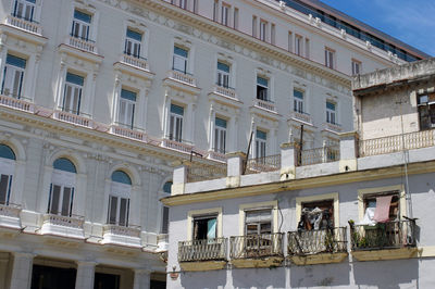 Low angle view of building in city against sky
