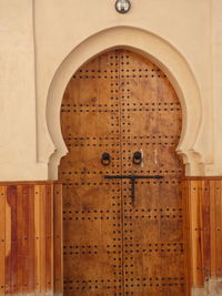 Low angle view of door in building