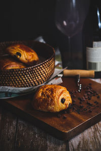 Chocolate croissant with choco chips