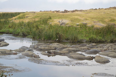 Scenic view of land against sky