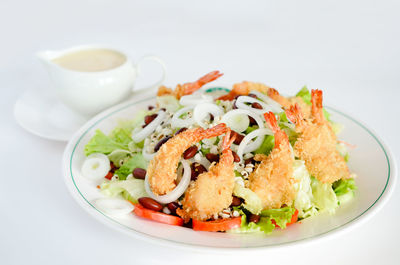 Close-up of food served in plate