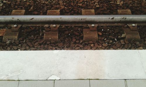 Close-up of railroad tracks