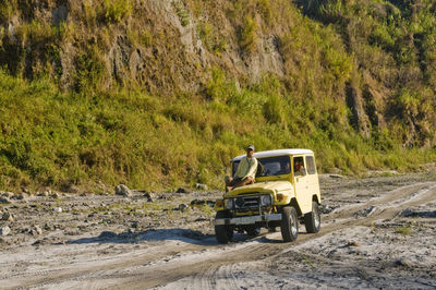 Tractor on dirt road