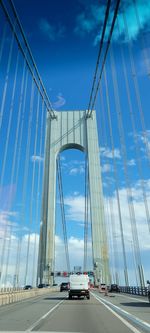 View of suspension bridge against sky