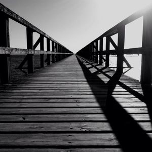 View of wooden bridge