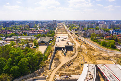 High angle view of cityscape