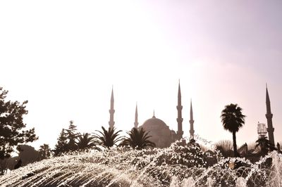 Panoramic view of temple building against sky