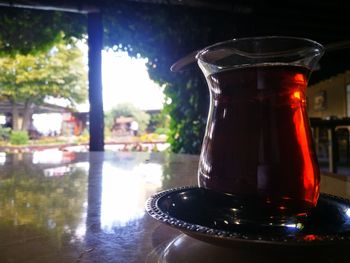 Close-up of drink on table