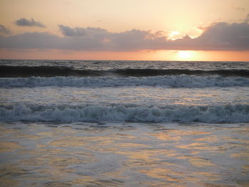 Scenic view of sea during sunset