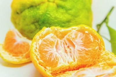 Close-up of orange on table