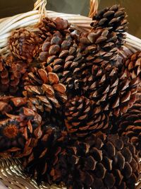 Close-up of wicker basket