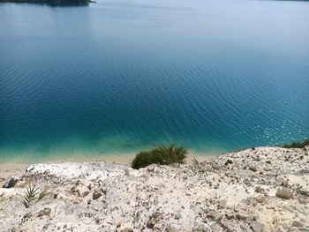 High angle view of beach