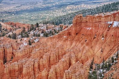 High angle view of rock formations