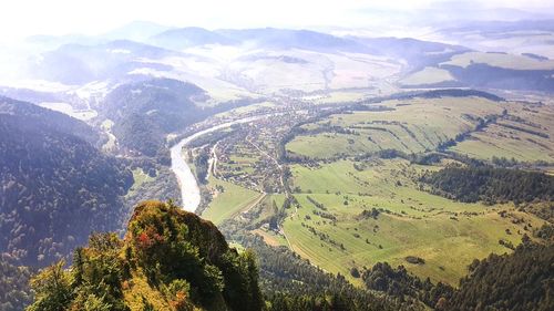 Aerial view of landscape against sky