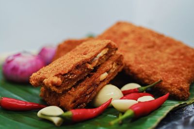 Close-up of sandwich on plate