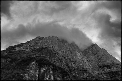 Low angle view of mountain against sky