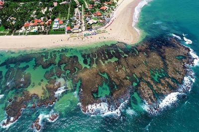 High angle view of beach