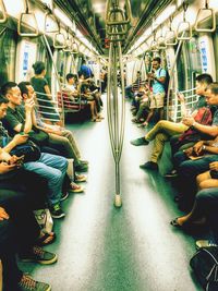 People sitting in train
