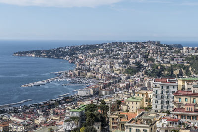 Aerial view of naples and posillipo