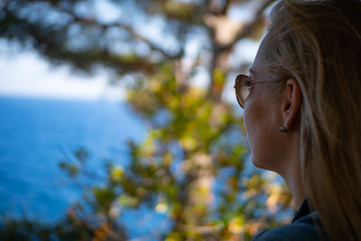 Woman looking at sea