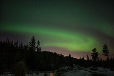 Scenic view of landscape against sky at night