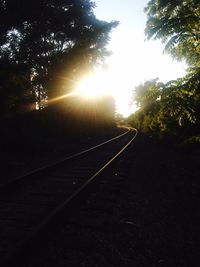 Railroad track at sunset