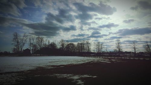 Scenic view of snow covered landscape