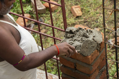 Man working on wood