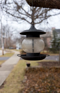 Close-up of metal structure in winter